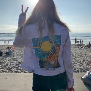 Hand painted The Sun Tarot Card Jacket